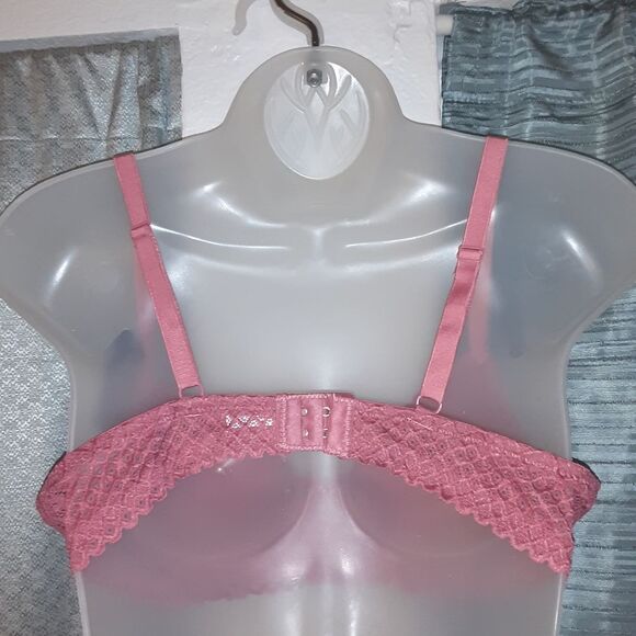 Youmita 36B Baroque Rose Symmetrical Mesh Lightly Lined Push Up Bra & Panty NWT - Picture 8 of 10
